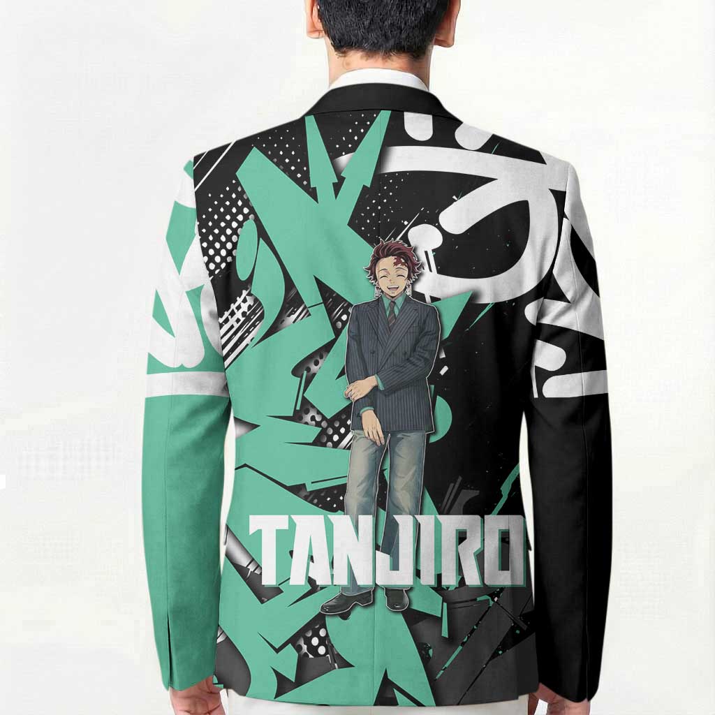 Kamado Tanjiro Demon Slayer Blazer Black Graffiti Anime Graphic