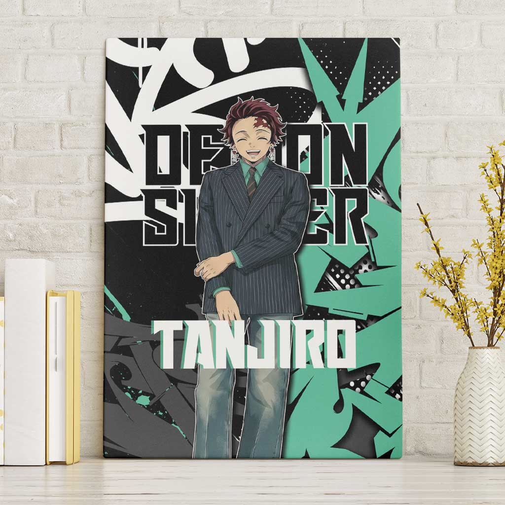 Kamado Tanjiro Demon Slayer Canvas Wall Art Black Graffiti Anime Graphic