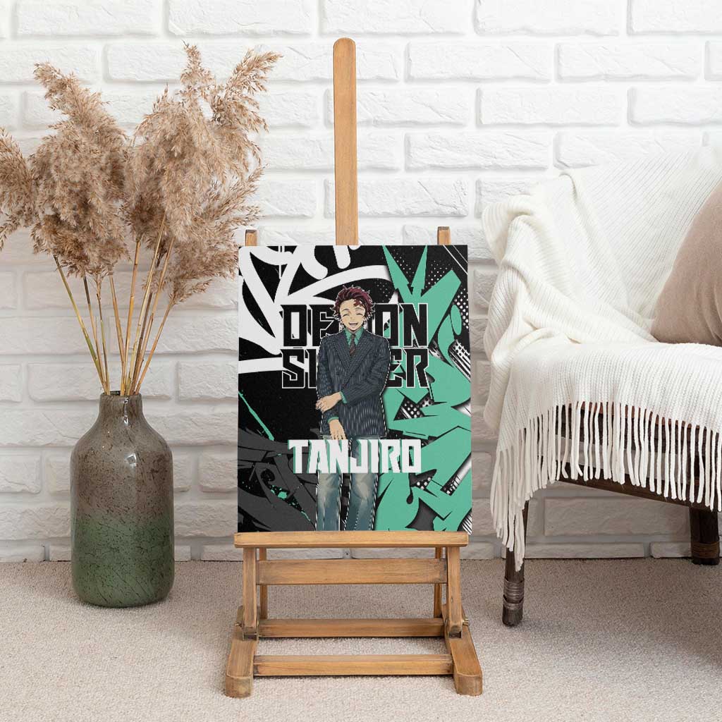Kamado Tanjiro Demon Slayer Canvas Wall Art Black Graffiti Anime Graphic