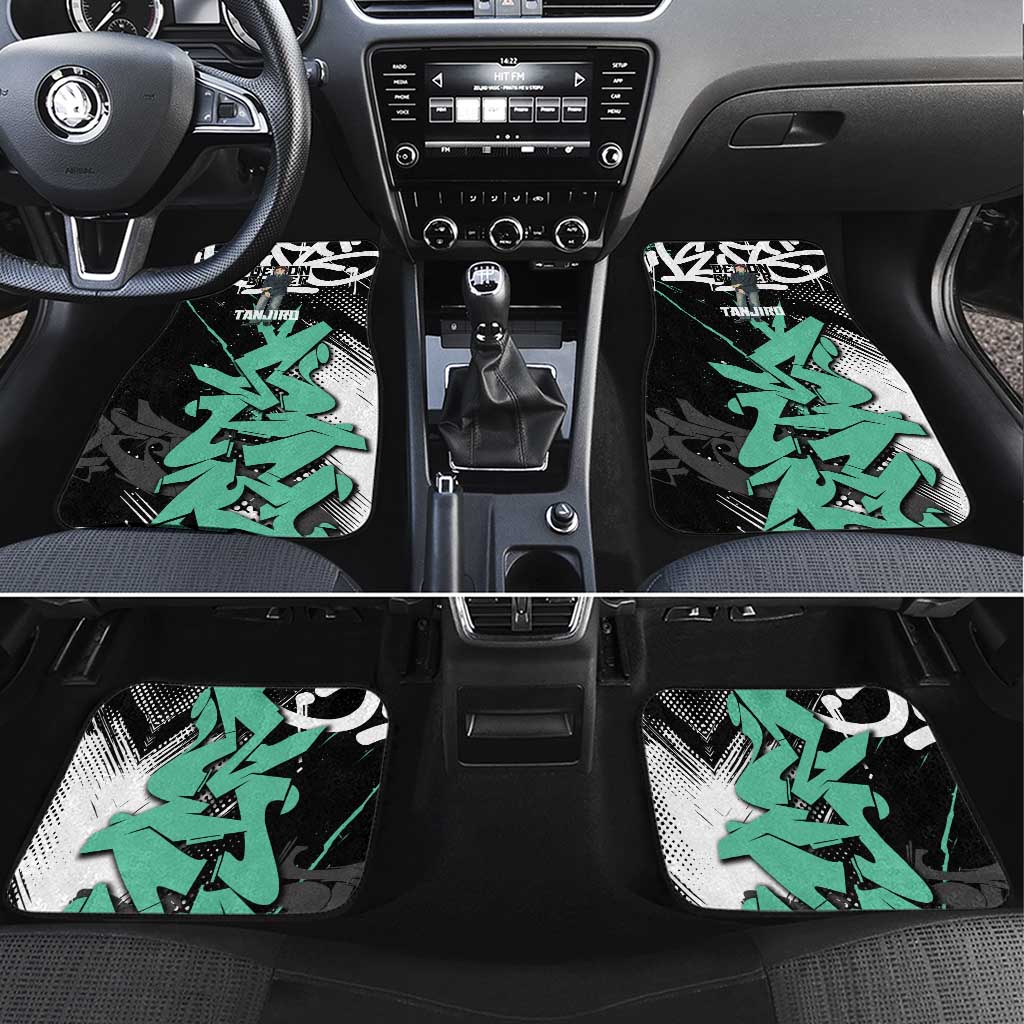 Kamado Tanjiro Demon Slayer Car Mats Black Graffiti Anime Graphic