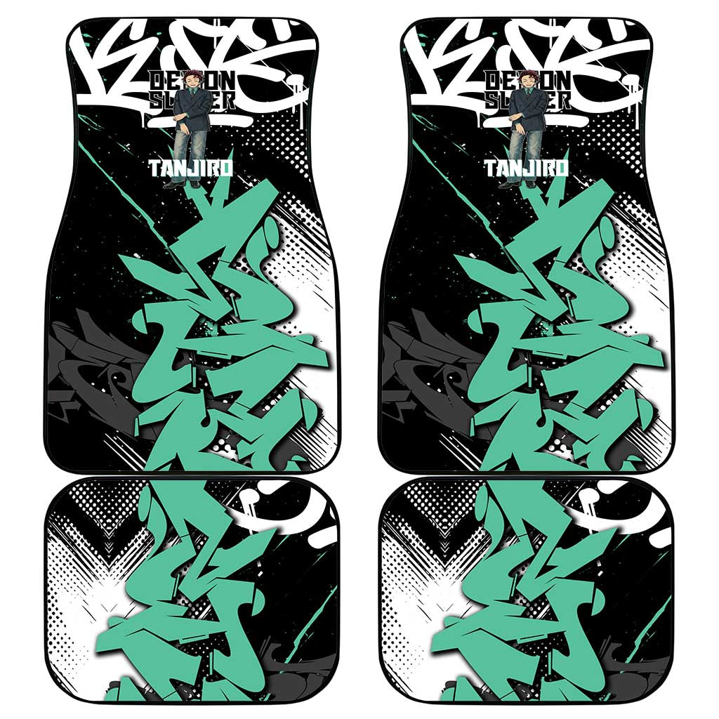 Kamado Tanjiro Demon Slayer Car Mats Black Graffiti Anime Graphic