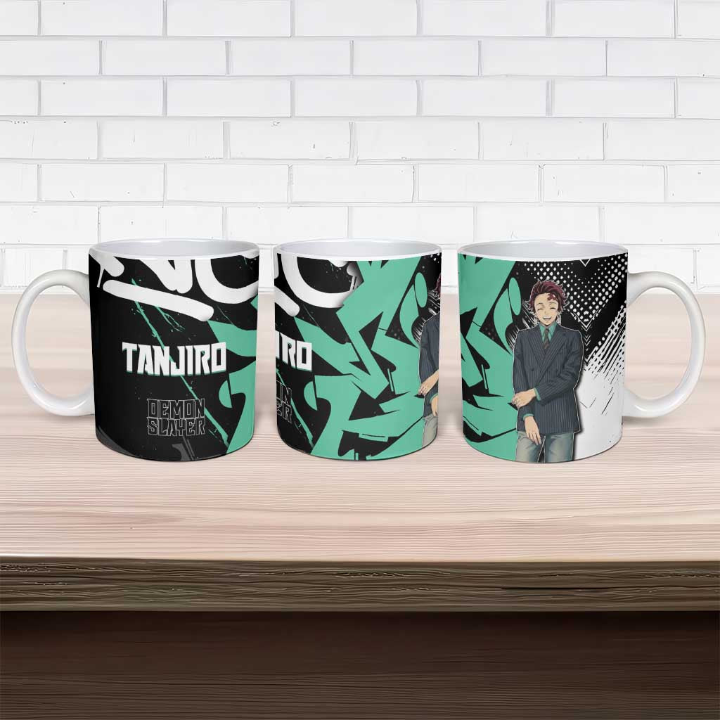 Kamado Tanjiro Demon Slayer Ceramic Mug Black Graffiti Anime Graphic
