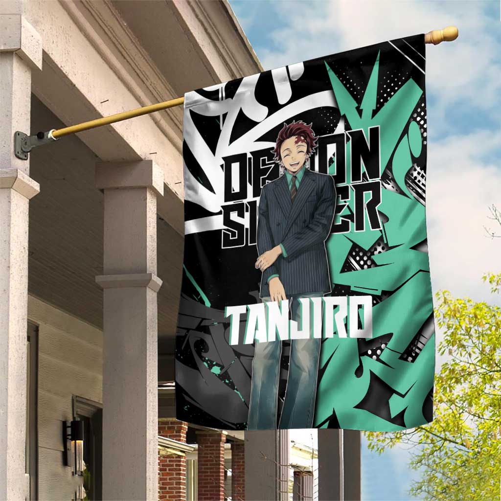 Kamado Tanjiro Demon Slayer Garden Flag Black Graffiti Anime Graphic