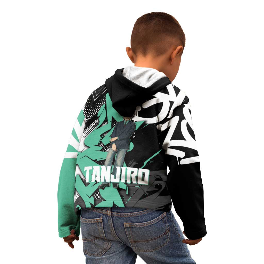 Kamado Tanjiro Demon Slayer Kid Hoodie Black Graffiti Anime Graphic
