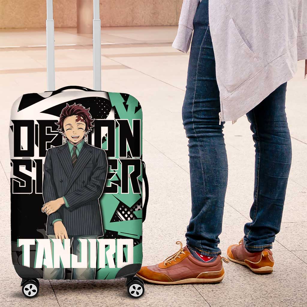 Kamado Tanjiro Demon Slayer Luggage Cover Black Graffiti Anime Graphic