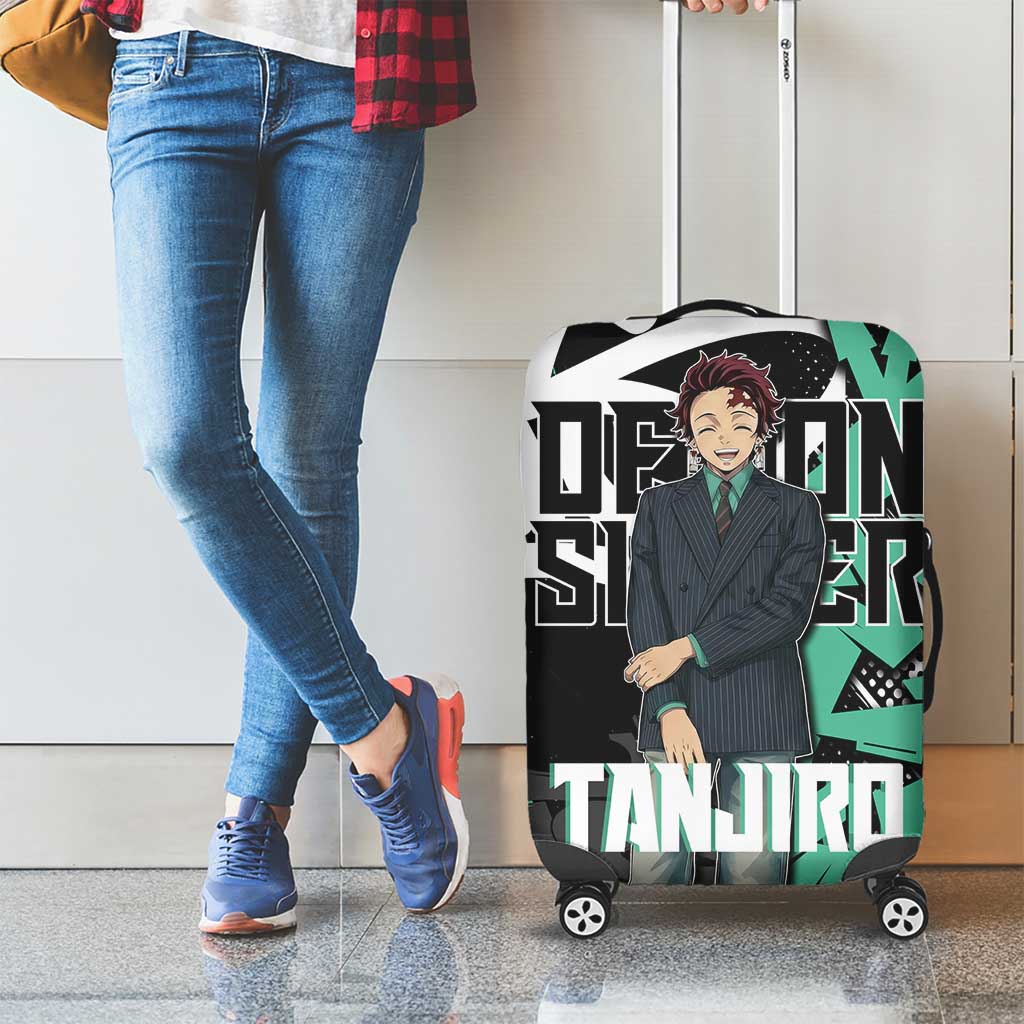 Kamado Tanjiro Demon Slayer Luggage Cover Black Graffiti Anime Graphic