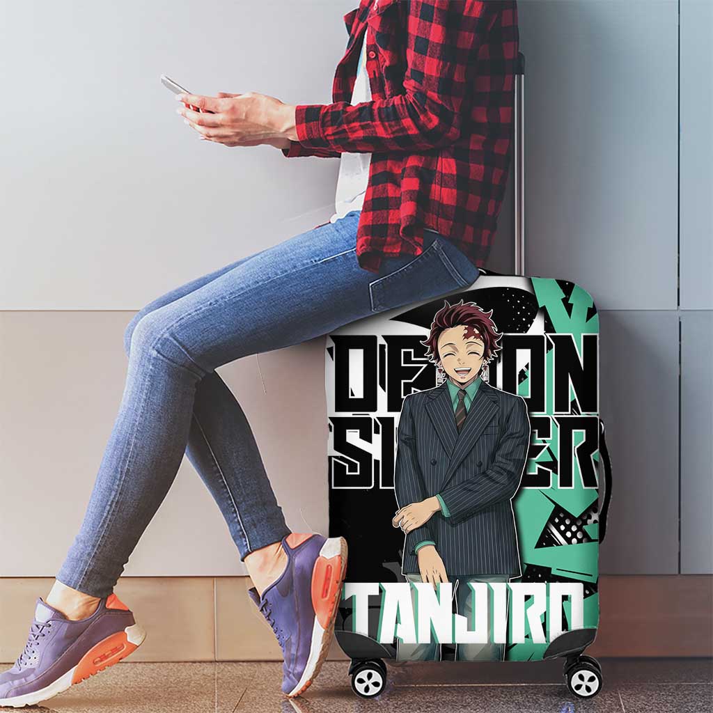 Kamado Tanjiro Demon Slayer Luggage Cover Black Graffiti Anime Graphic