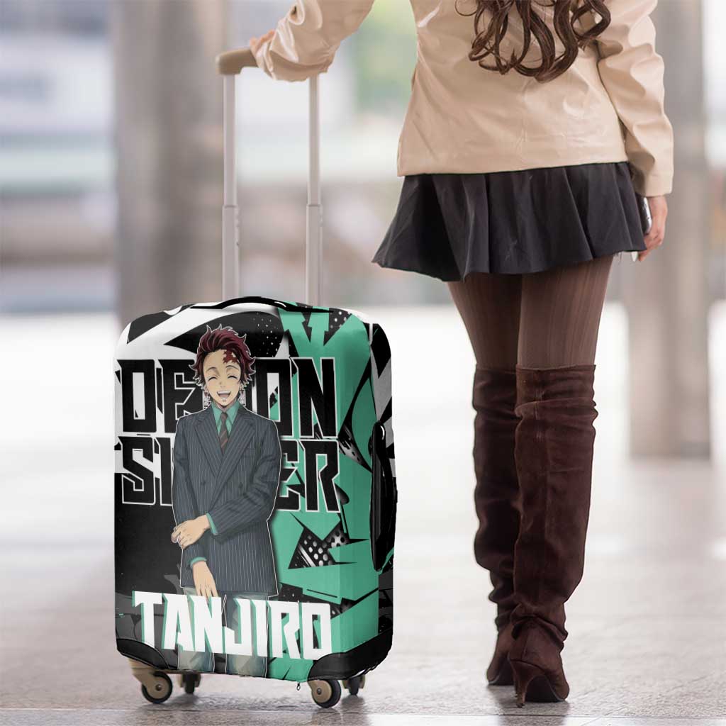 Kamado Tanjiro Demon Slayer Luggage Cover Black Graffiti Anime Graphic