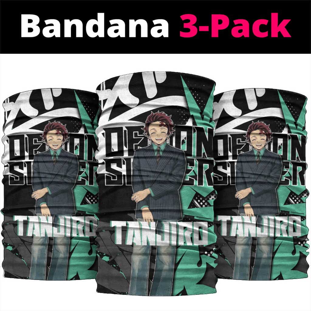 Kamado Tanjiro Demon Slayer Neck Gaiter Black Graffiti Anime Graphic