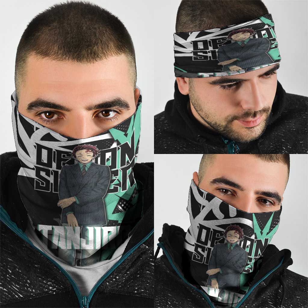 Kamado Tanjiro Demon Slayer Neck Gaiter Black Graffiti Anime Graphic