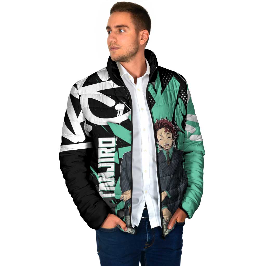 Kamado Tanjiro Demon Slayer Padded Jacket Black Graffiti Anime Graphic