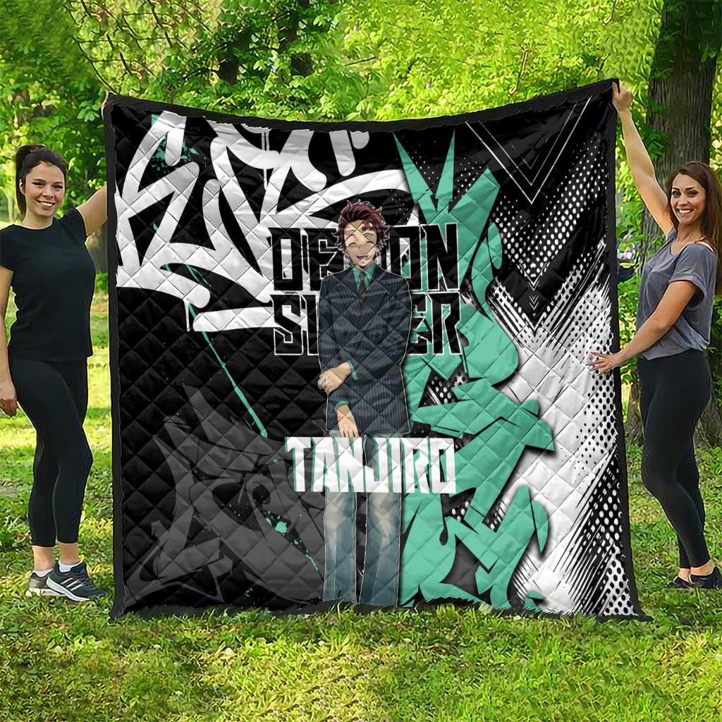 Kamado Tanjiro Demon Slayer Quilt Black Graffiti Anime Graphic