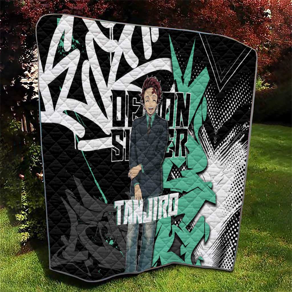 Kamado Tanjiro Demon Slayer Quilt Black Graffiti Anime Graphic