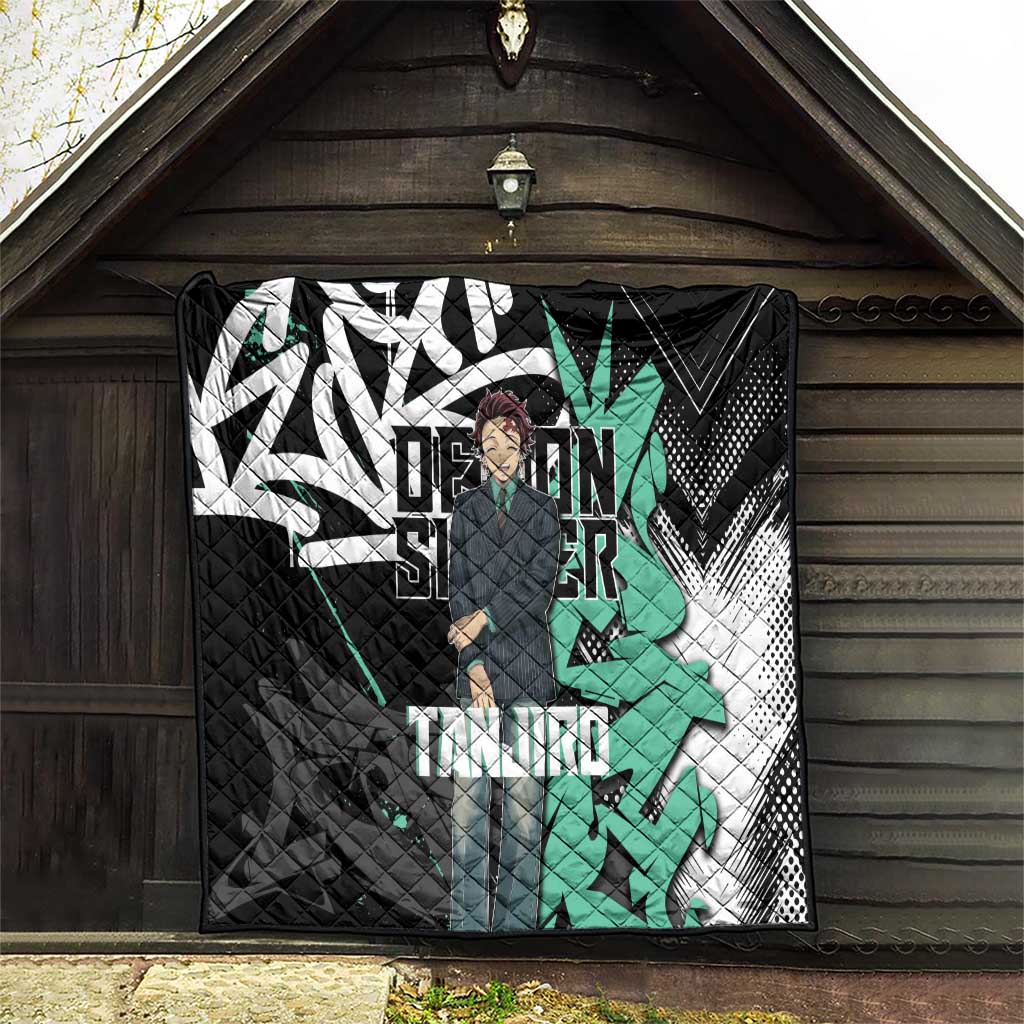 Kamado Tanjiro Demon Slayer Quilt Black Graffiti Anime Graphic