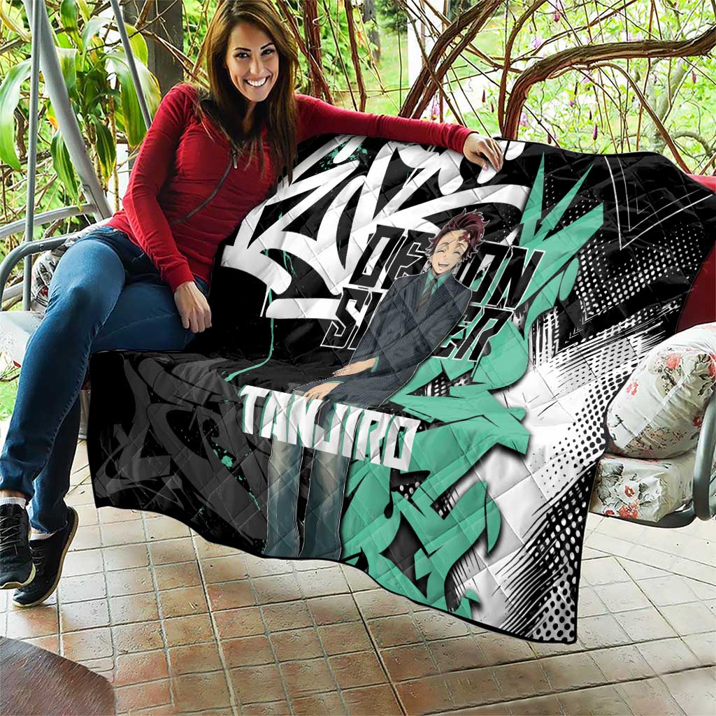 Kamado Tanjiro Demon Slayer Quilt Black Graffiti Anime Graphic