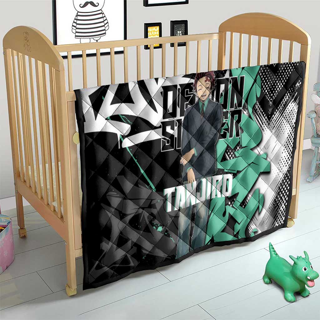 Kamado Tanjiro Demon Slayer Quilt Black Graffiti Anime Graphic