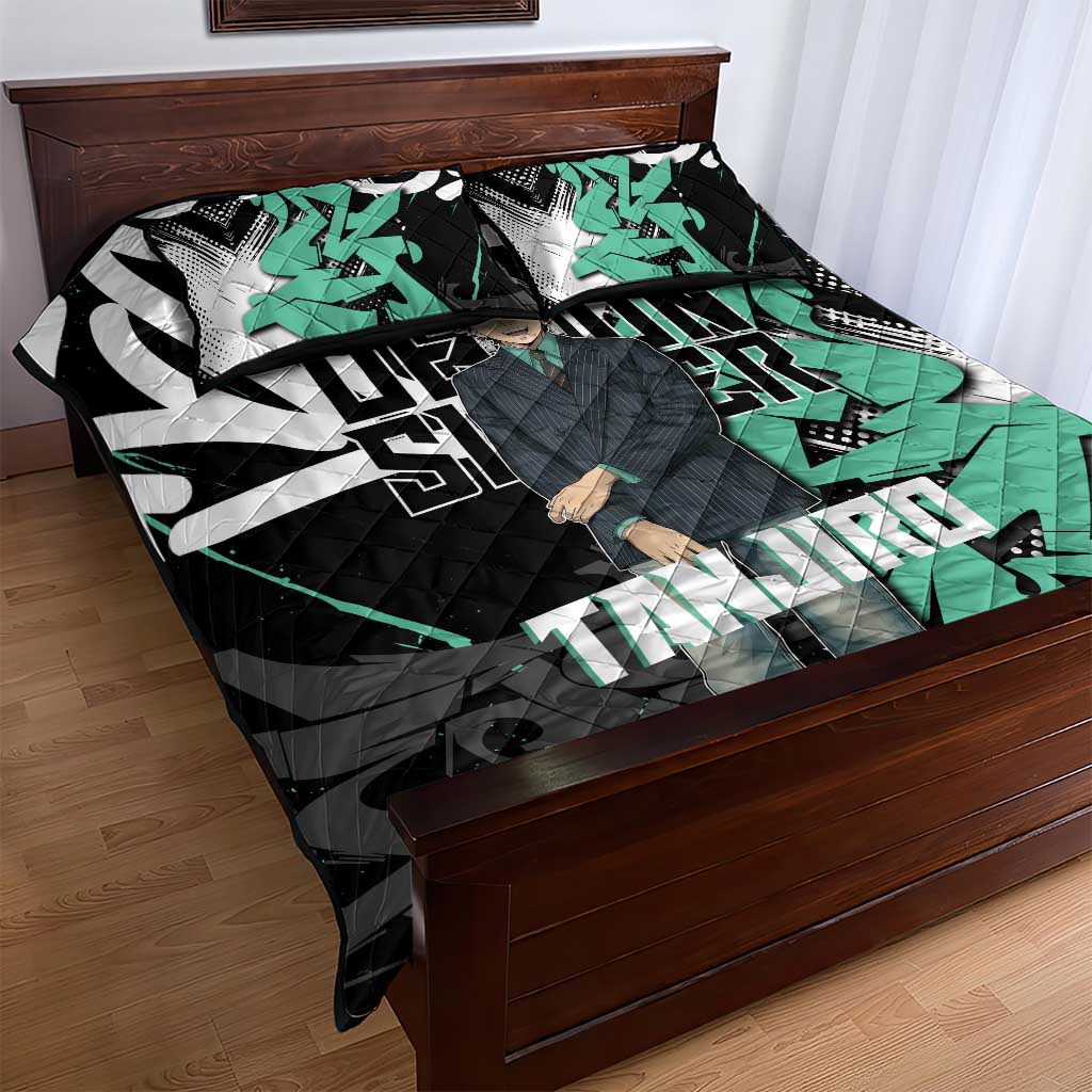 Kamado Tanjiro Demon Slayer Quilt Bed Set Black Graffiti Anime Graphic
