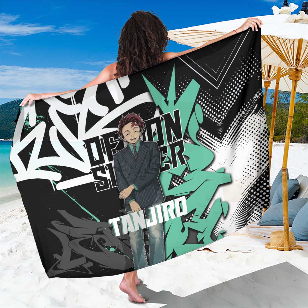 Kamado Tanjiro Demon Slayer Sarong Black Graffiti Anime Graphic