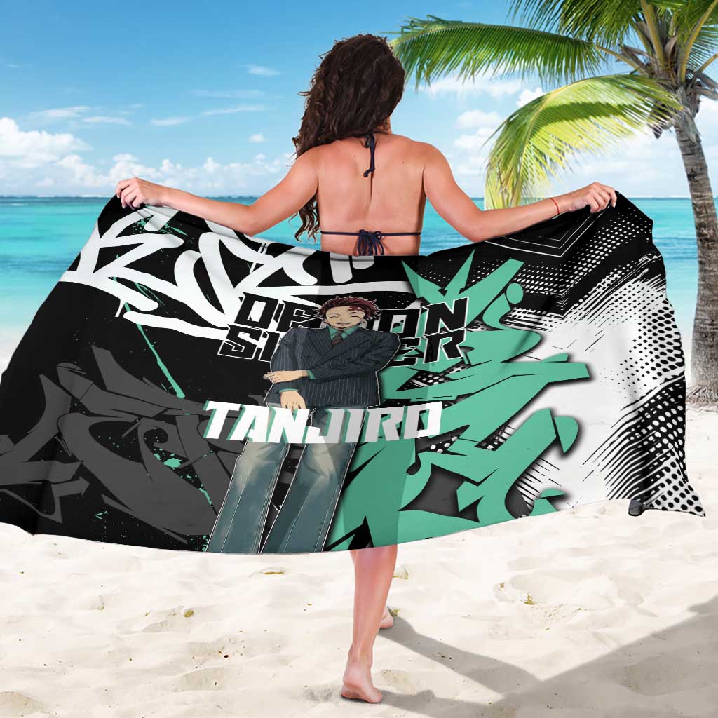 Kamado Tanjiro Demon Slayer Sarong Black Graffiti Anime Graphic