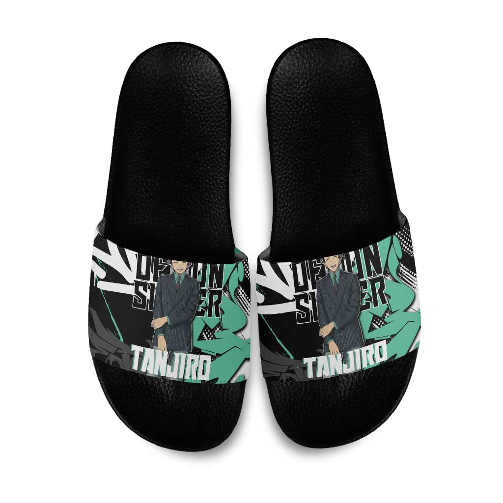 Kamado Tanjiro Demon Slayer Slide Sandals Black Graffiti Anime Graphic