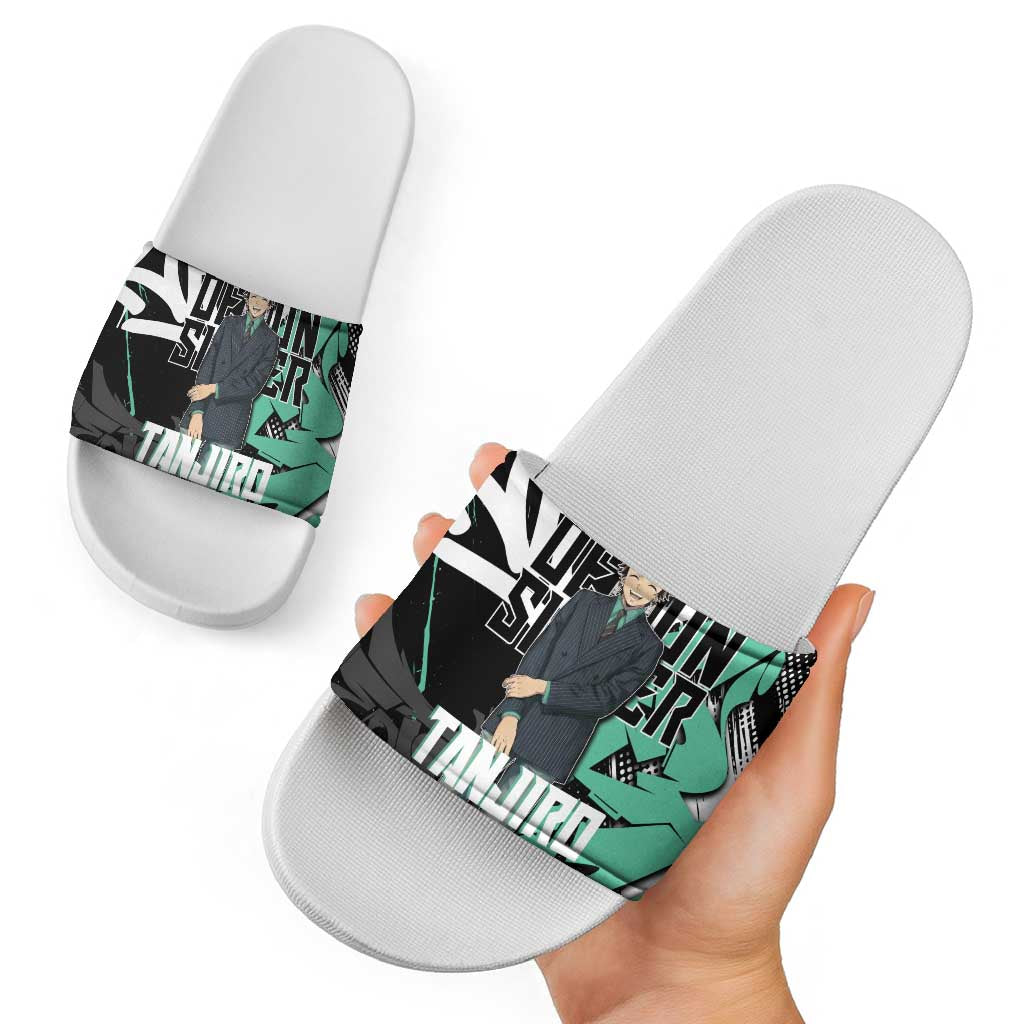 Kamado Tanjiro Demon Slayer Slide Sandals Black Graffiti Anime Graphic