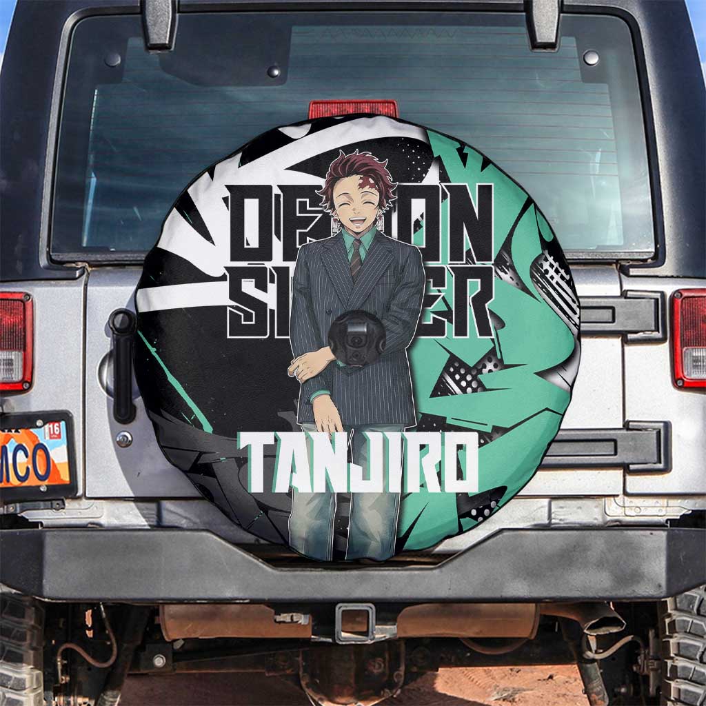 Kamado Tanjiro Demon Slayer Spare Tire Cover Black Graffiti Anime Graphic