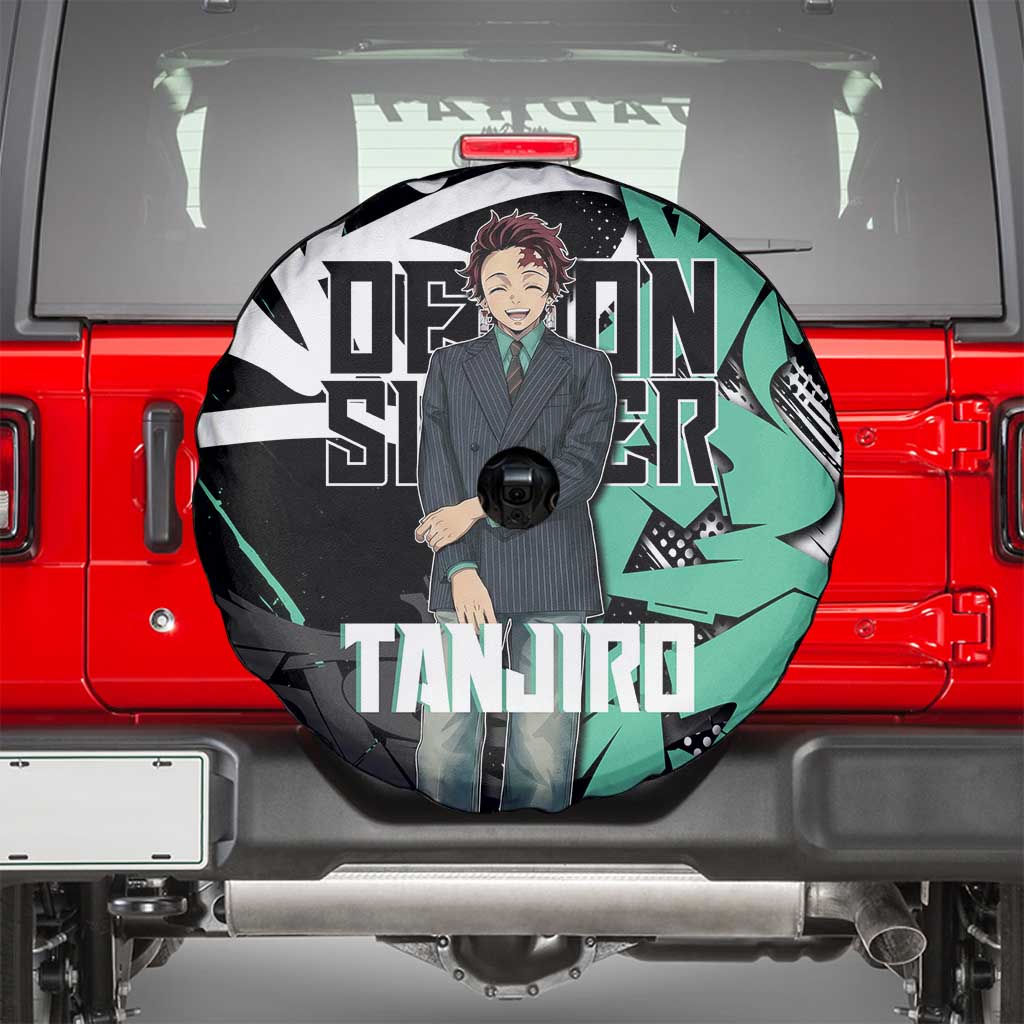 Kamado Tanjiro Demon Slayer Spare Tire Cover Black Graffiti Anime Graphic