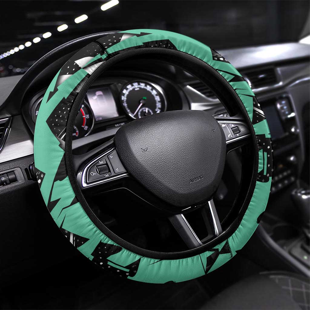 Kamado Tanjiro Demon Slayer Steering Wheel Cover Black Graffiti Anime Graphic