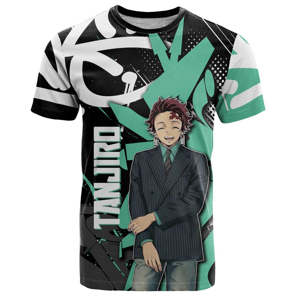 Kamado Tanjiro Demon Slayer T Shirt Black Graffiti Anime Graphic