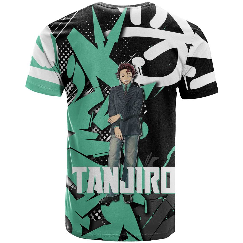 Kamado Tanjiro Demon Slayer T Shirt Black Graffiti Anime Graphic