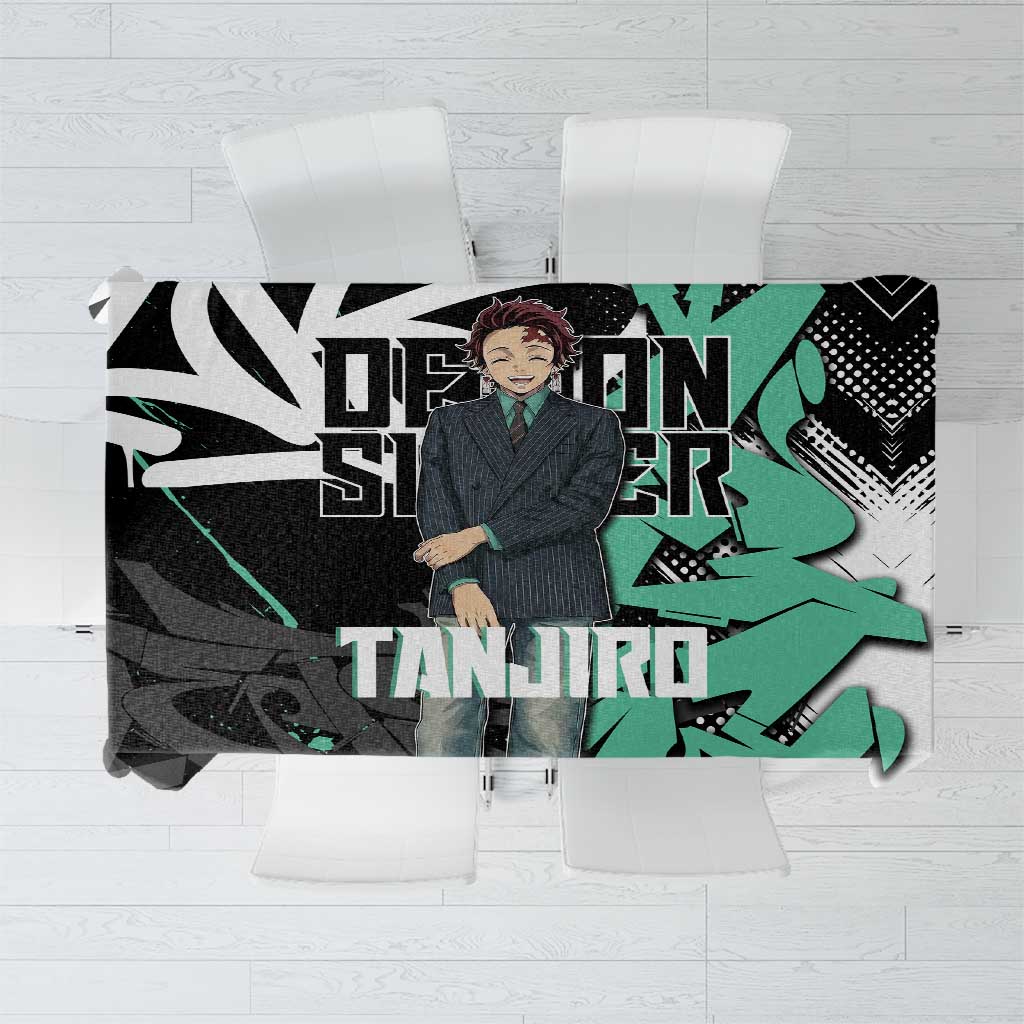Kamado Tanjiro Demon Slayer Tablecloth Black Graffiti Anime Graphic