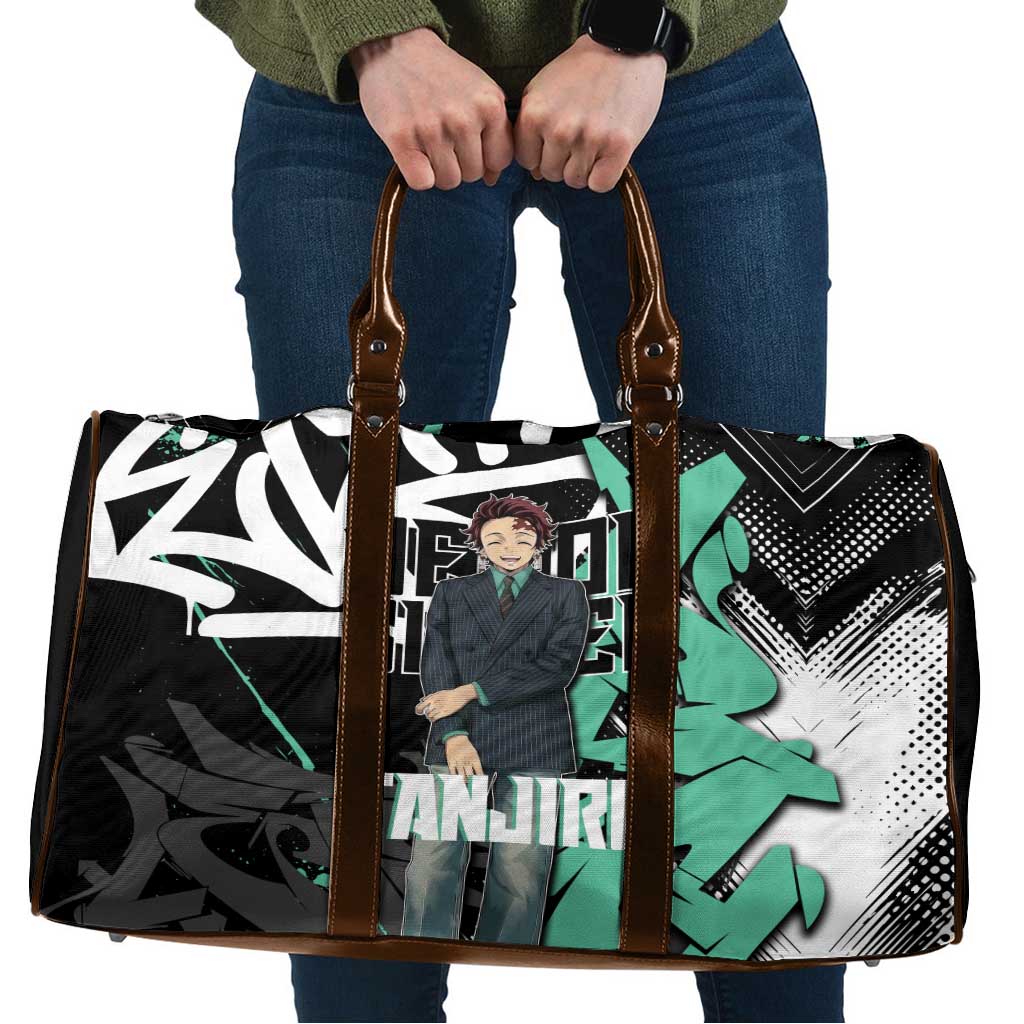 Kamado Tanjiro Demon Slayer Travel Bag Black Graffiti Anime Graphic