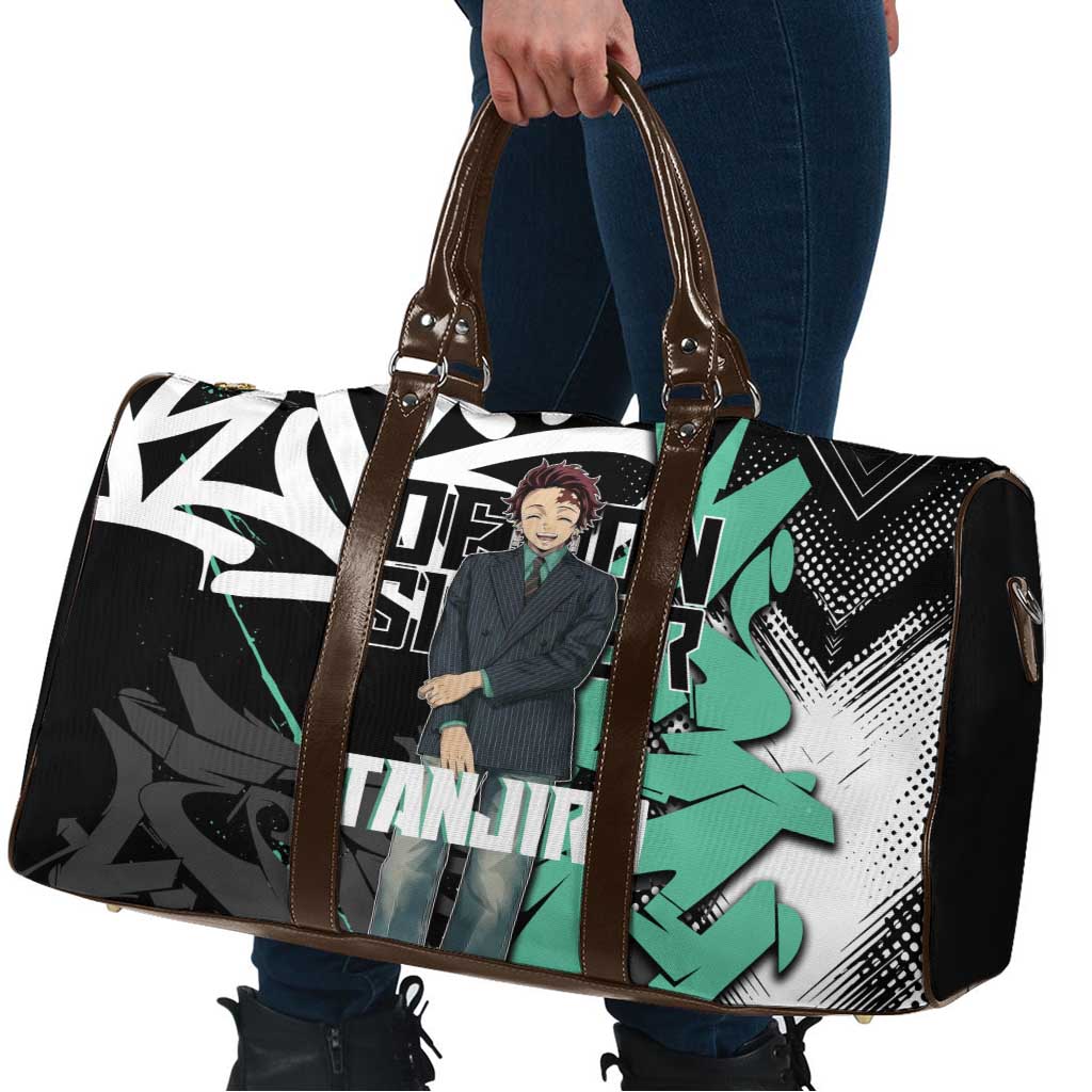 Kamado Tanjiro Demon Slayer Travel Bag Black Graffiti Anime Graphic