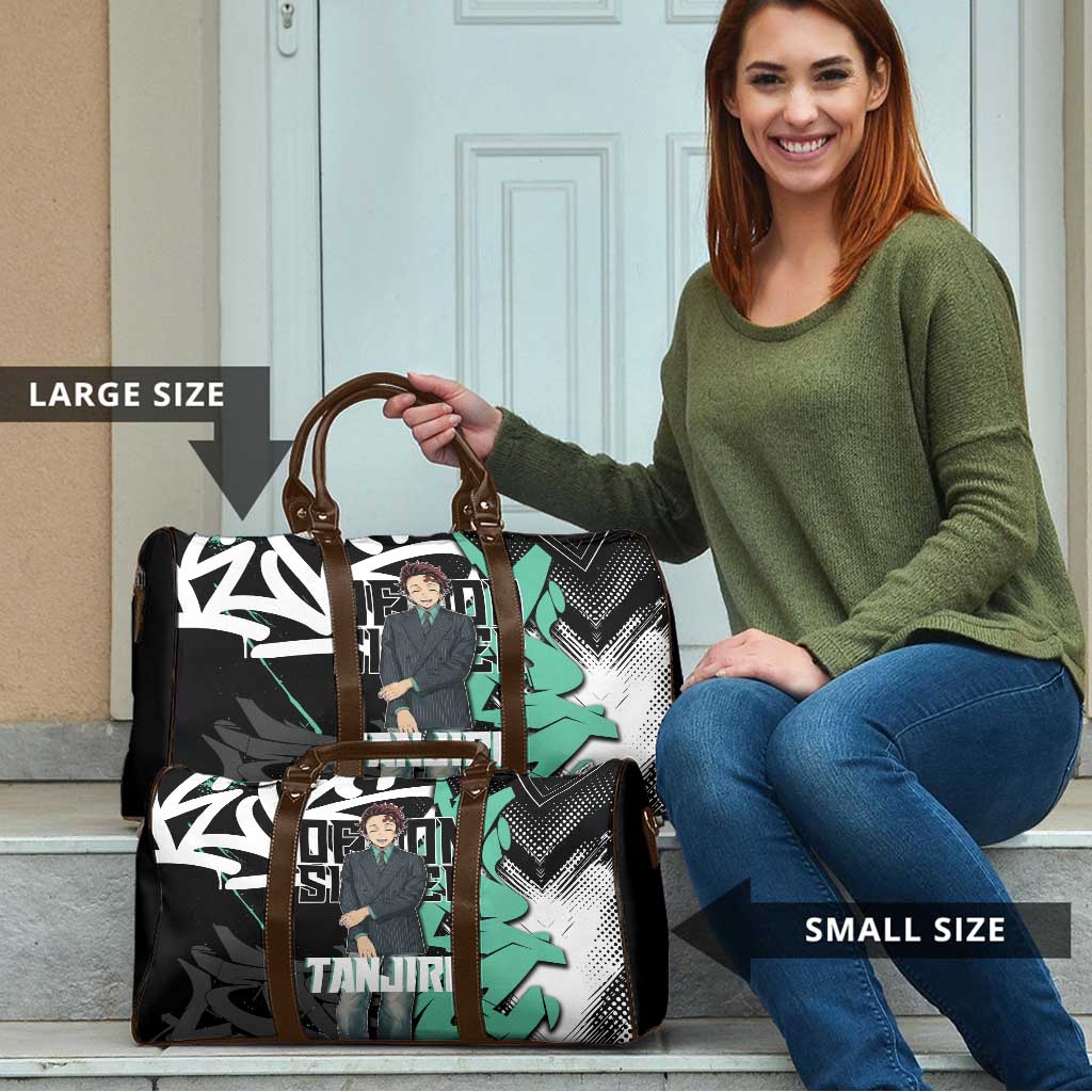 Kamado Tanjiro Demon Slayer Travel Bag Black Graffiti Anime Graphic