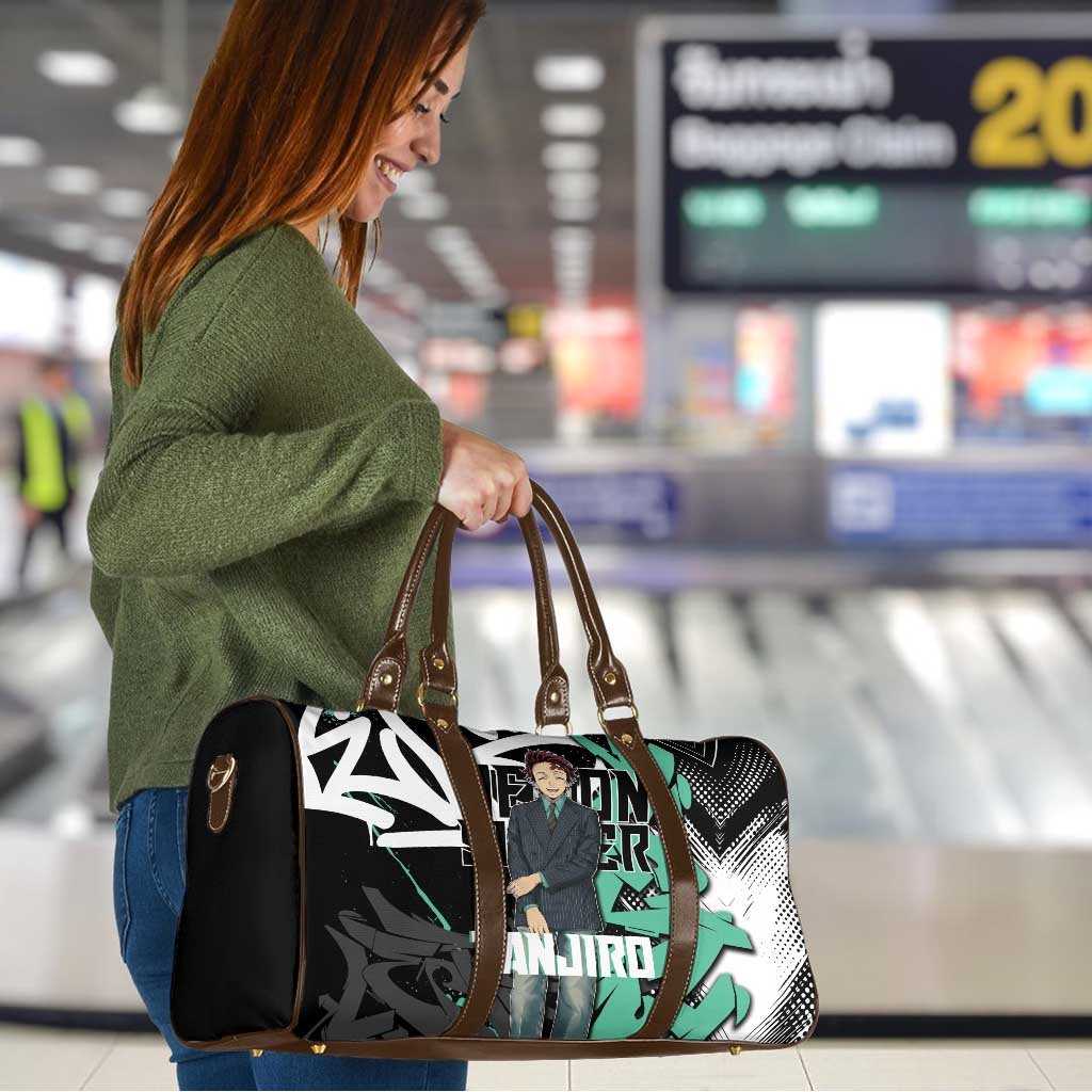 Kamado Tanjiro Demon Slayer Travel Bag Black Graffiti Anime Graphic