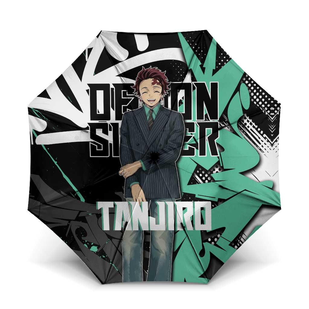 Kamado Tanjiro Demon Slayer Umbrella Black Graffiti Anime Graphic