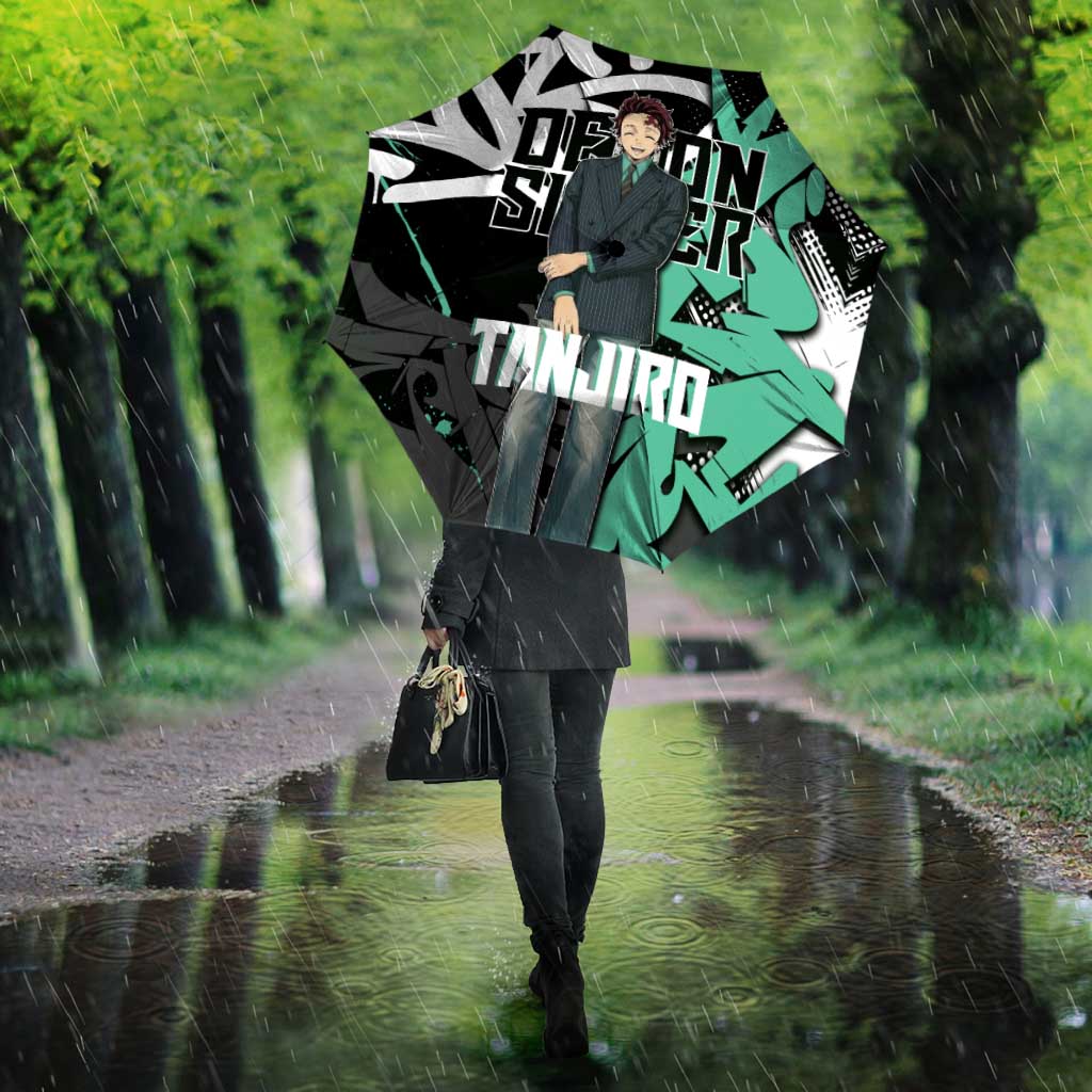 Kamado Tanjiro Demon Slayer Umbrella Black Graffiti Anime Graphic