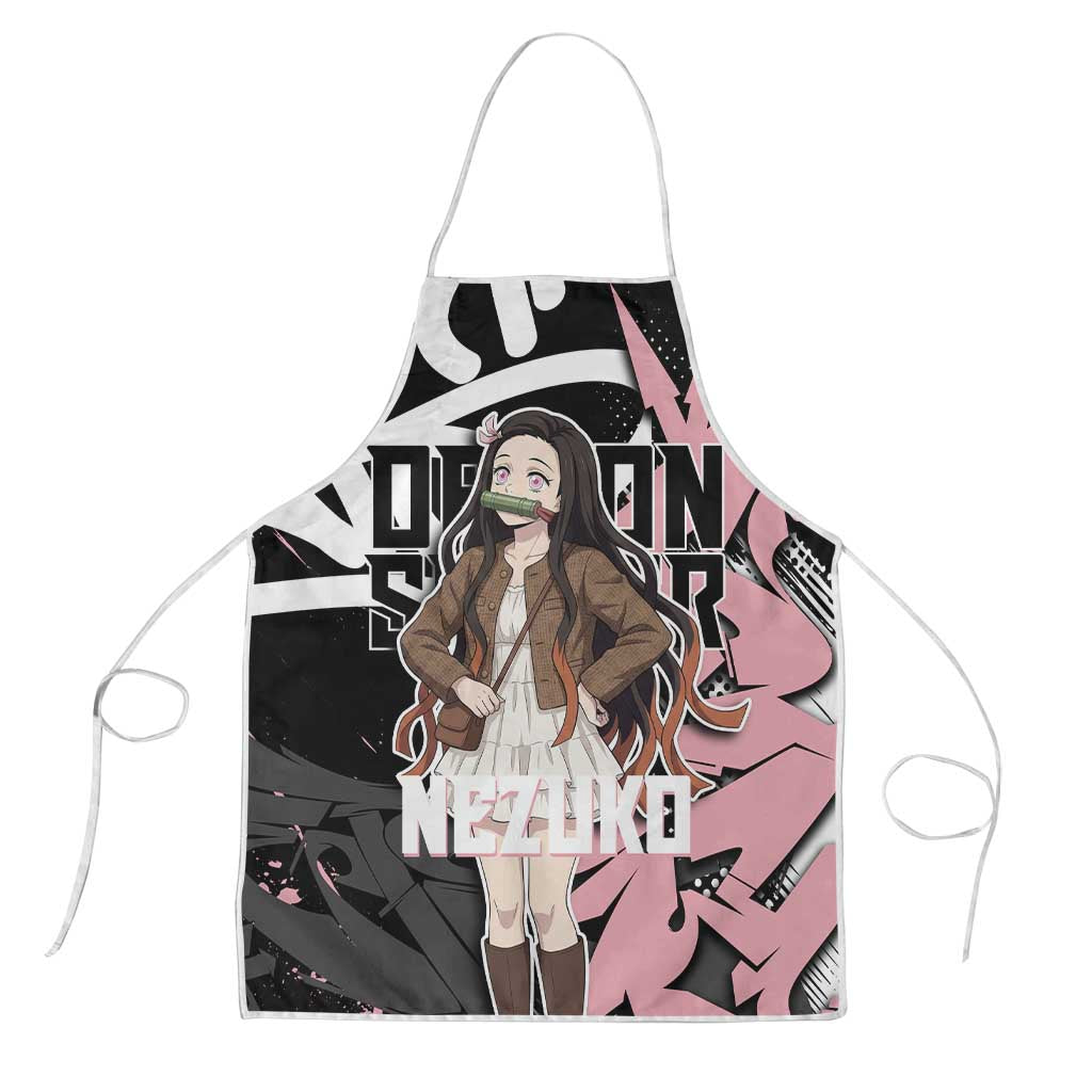 Kamado Nezuko Demon Slayer Apron Pink & Black Graffiti Anime Graphic