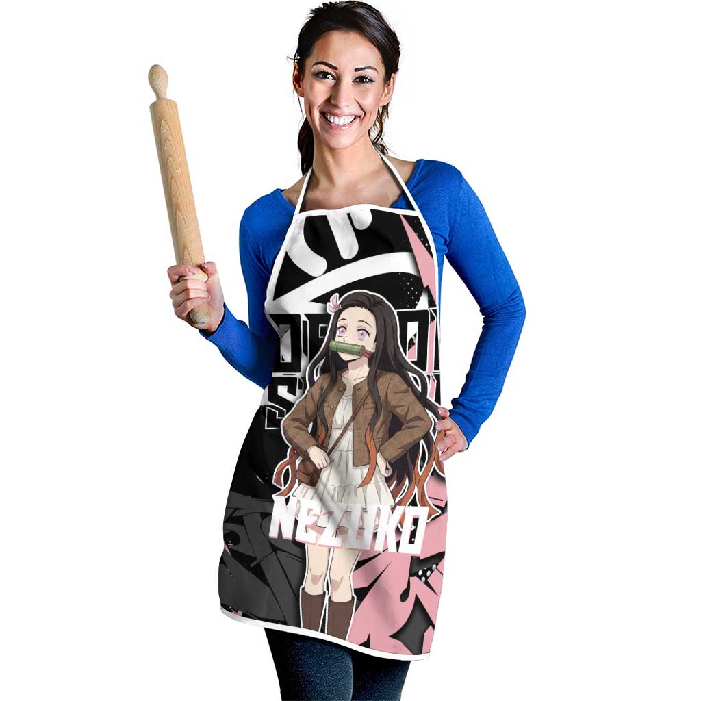 Kamado Nezuko Demon Slayer Apron Pink & Black Graffiti Anime Graphic