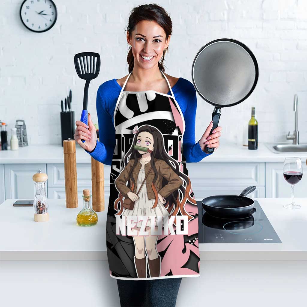 Kamado Nezuko Demon Slayer Apron Pink & Black Graffiti Anime Graphic