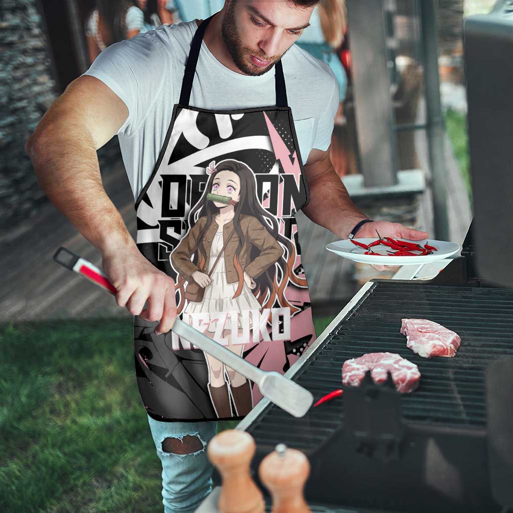Kamado Nezuko Demon Slayer Apron Pink & Black Graffiti Anime Graphic
