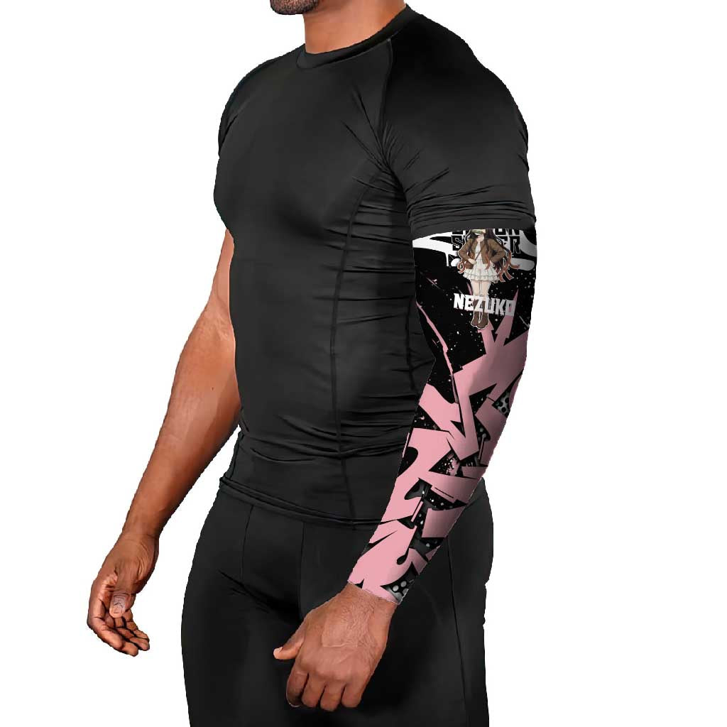 Kamado Nezuko Demon Slayer Arm Sleeves Pink & Black Graffiti Anime Graphic