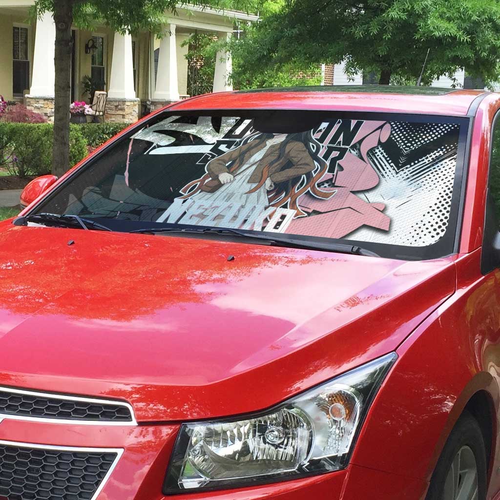 Kamado Nezuko Demon Slayer Auto Sun Shade Pink & Black Graffiti Anime Graphic