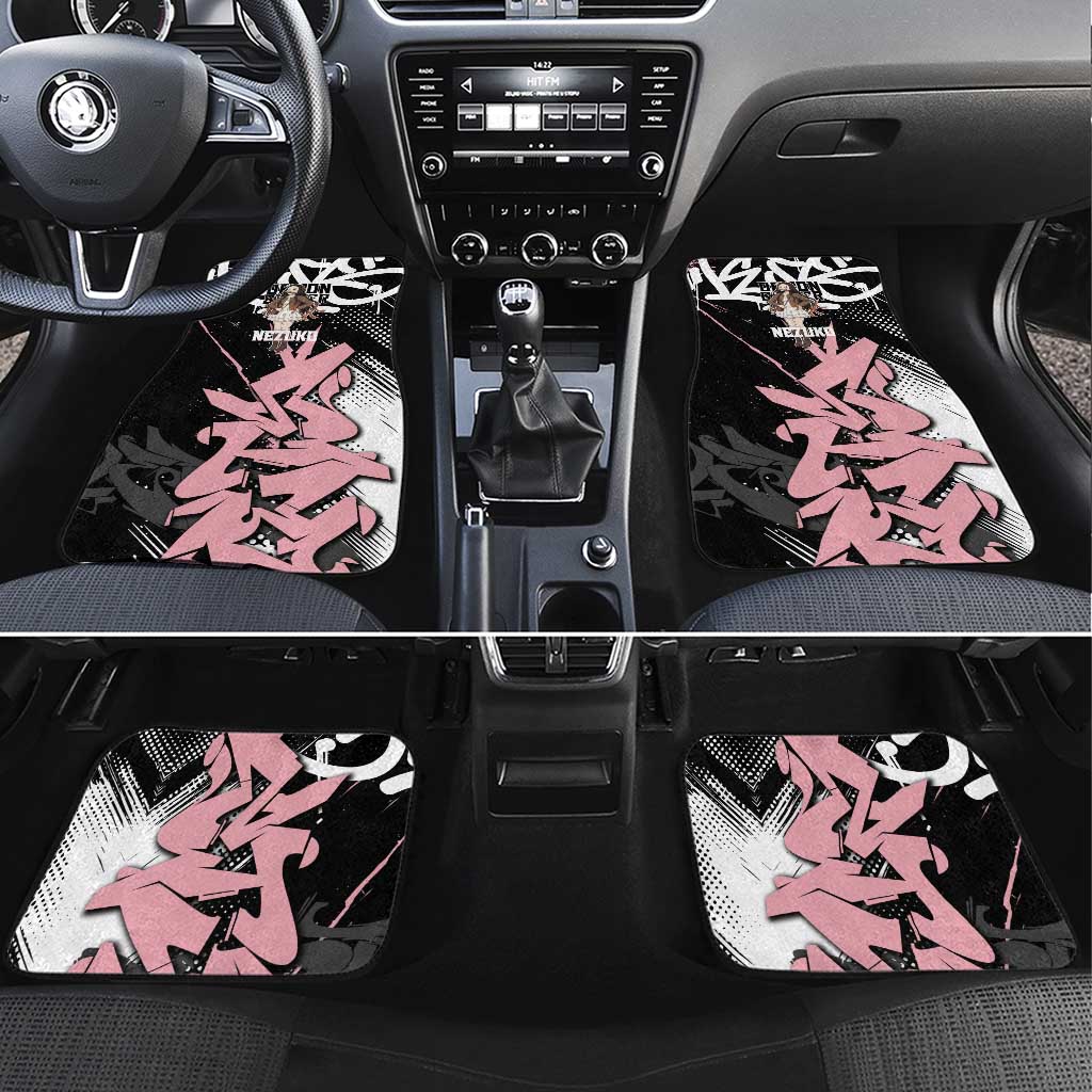Kamado Nezuko Demon Slayer Car Mats Pink & Black Graffiti Anime Graphic
