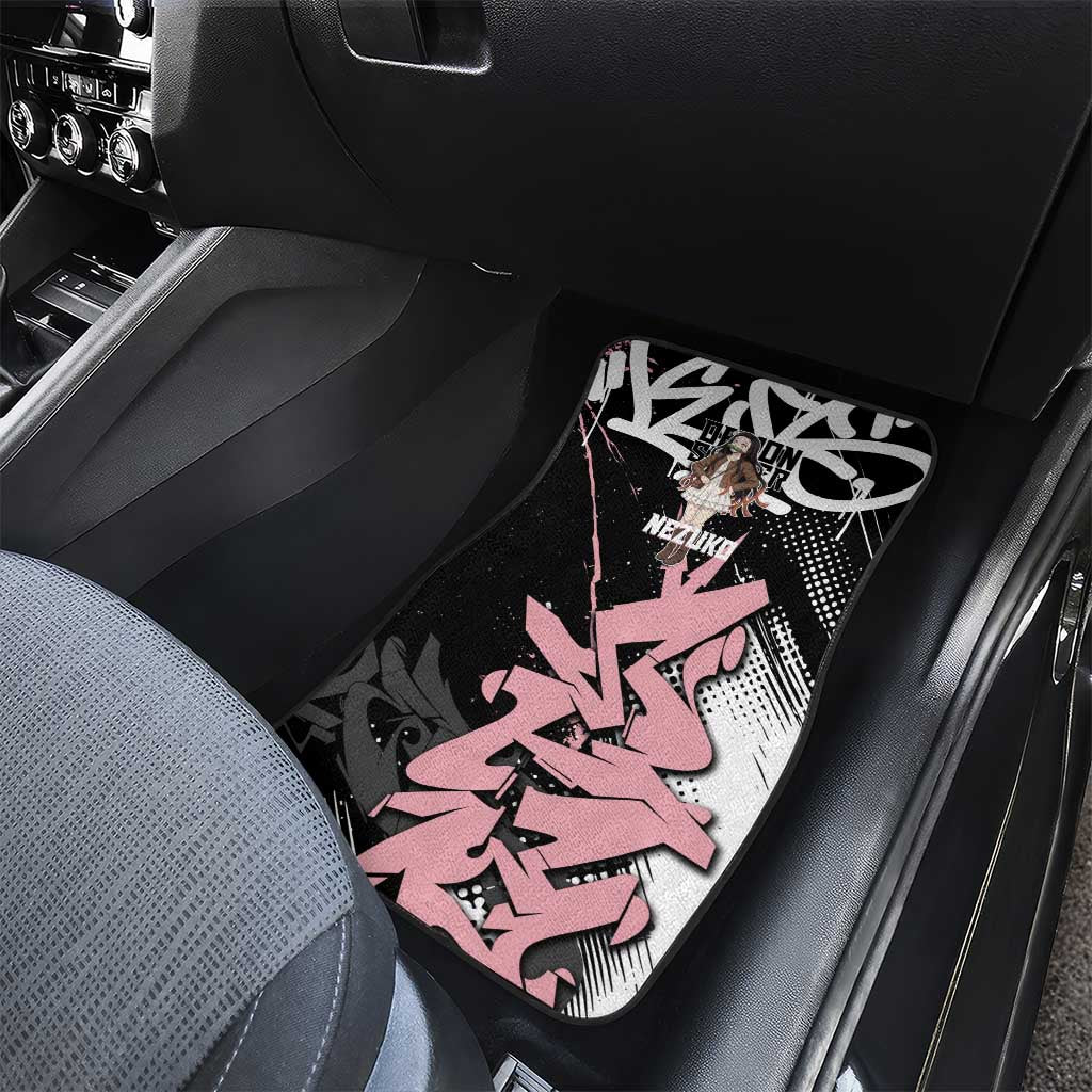 Kamado Nezuko Demon Slayer Car Mats Pink & Black Graffiti Anime Graphic