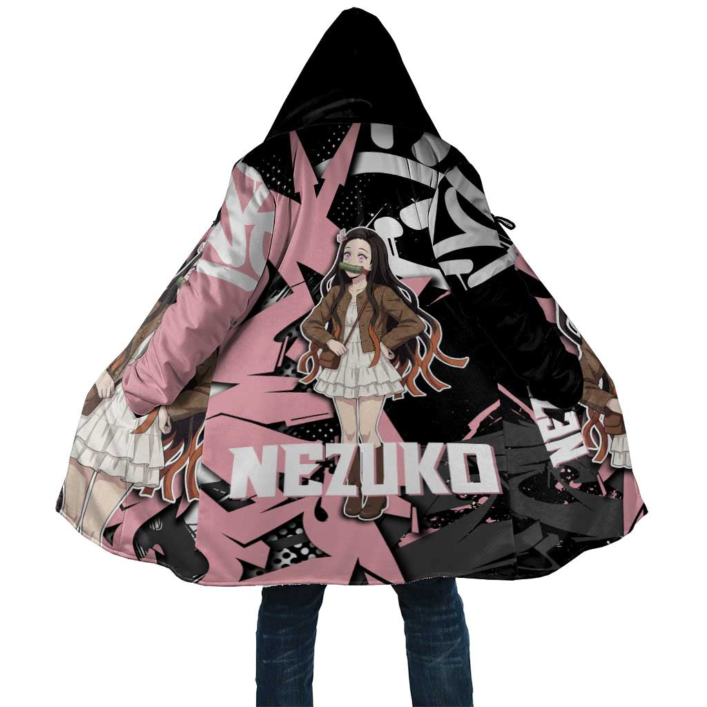 Kamado Nezuko Demon Slayer Cloak Pink & Black Graffiti Anime Graphic