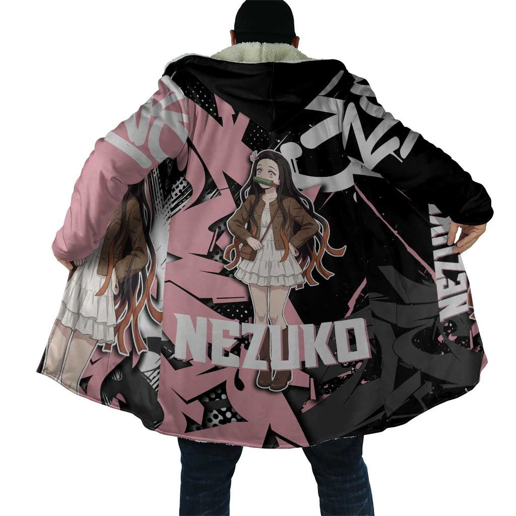 Kamado Nezuko Demon Slayer Cloak Pink & Black Graffiti Anime Graphic