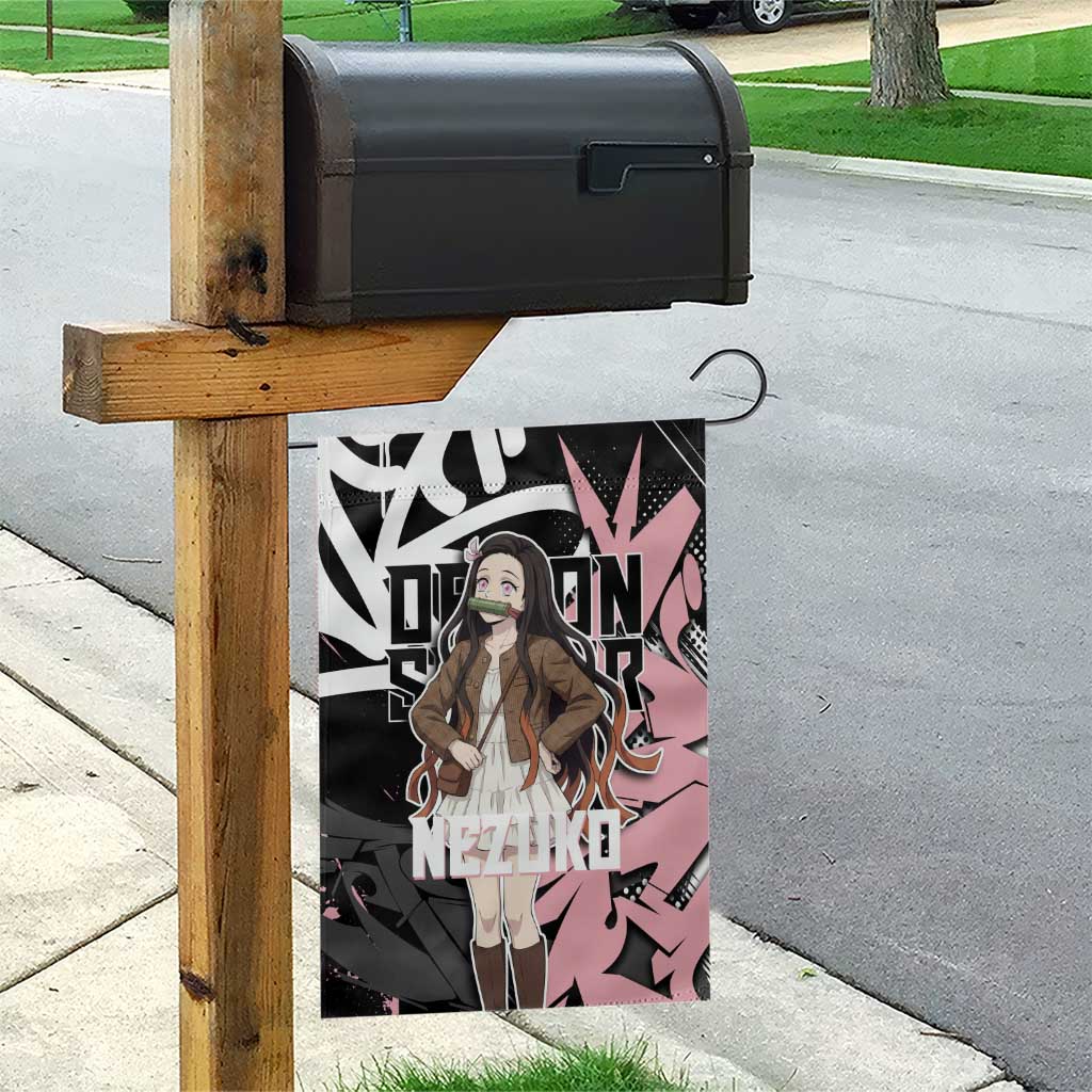 Kamado Nezuko Demon Slayer Garden Flag Pink & Black Graffiti Anime Graphic