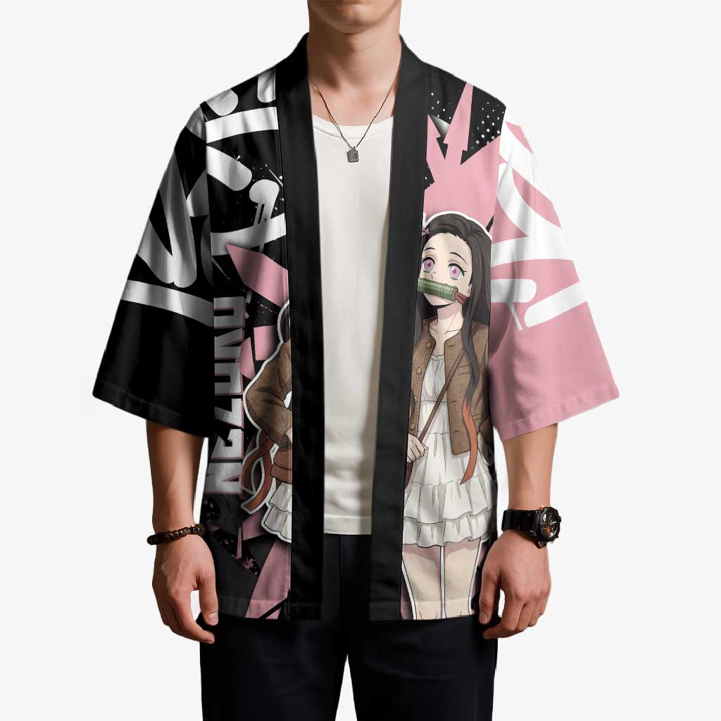 Kamado Nezuko Demon Slayer Kimono Pink & Black Graffiti Anime Graphic