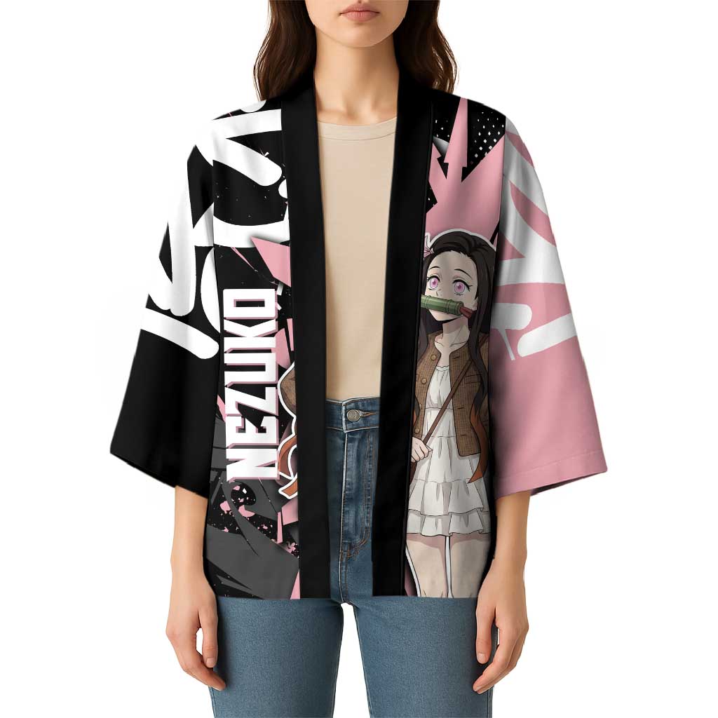 Kamado Nezuko Demon Slayer Kimono Pink & Black Graffiti Anime Graphic